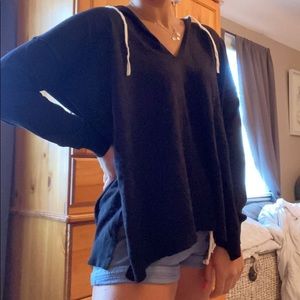 Black sweater, sweatshirt with hood